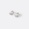 Fashionable, exquisite and light luxury style, round wheat ear earrings, niche earrings, high-end feel, French zircon ear buckles, design sense Specification image